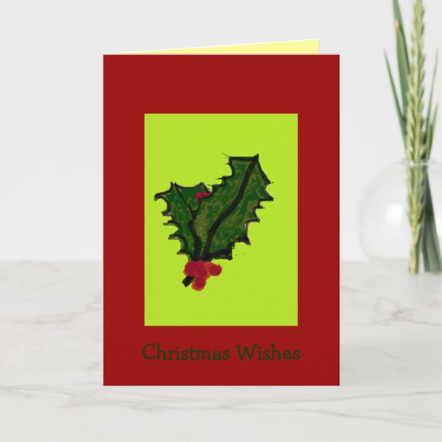 Cartão de Natal do azevinho de Hoho (Frente)