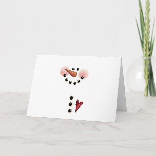 Cartão de Natal do boneco de neve (Frente)