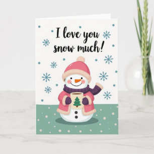 Cartão de Natal do Boneco de Neve Muito Amor de In