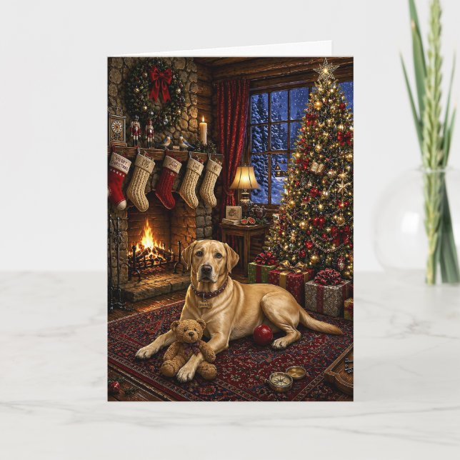 Cartão de Natal do Buddy, o Labrador Retriever Ama (Frente)