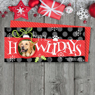 Cartão de Natal do Cachorro de Ornamento Feliz HOW