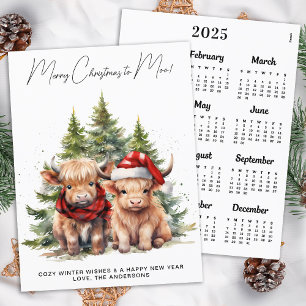 Cartão de Natal do Calendário Highland Cow Orçamen