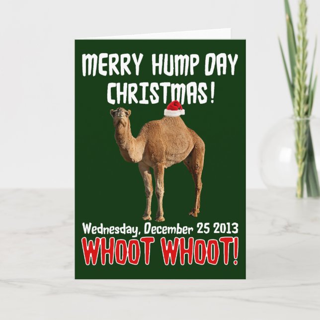 Cartão de Natal do Camelo Hump Day (Frente)