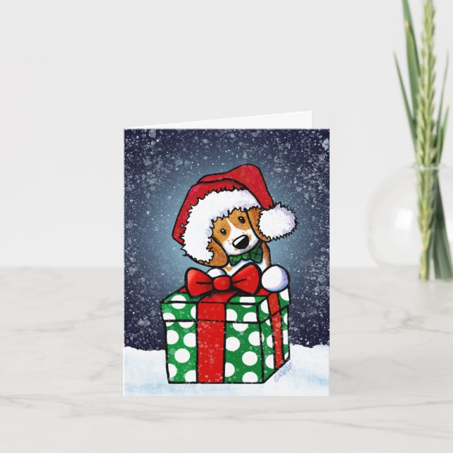 Cartão de Natal do Cão Beagle (Frente)