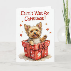 Cartão de Natal do Cão Terrier Cairn para as Festa