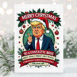 Cartão de Natal do Chefe Engraçado<br><div class="desc">Engraçado cartão de Natal do chefe para desejar ao seu chefe um Feliz Natal e Feliz ano novo.</div>