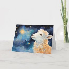 Cartão de Natal do Cordeiro e da Estrela