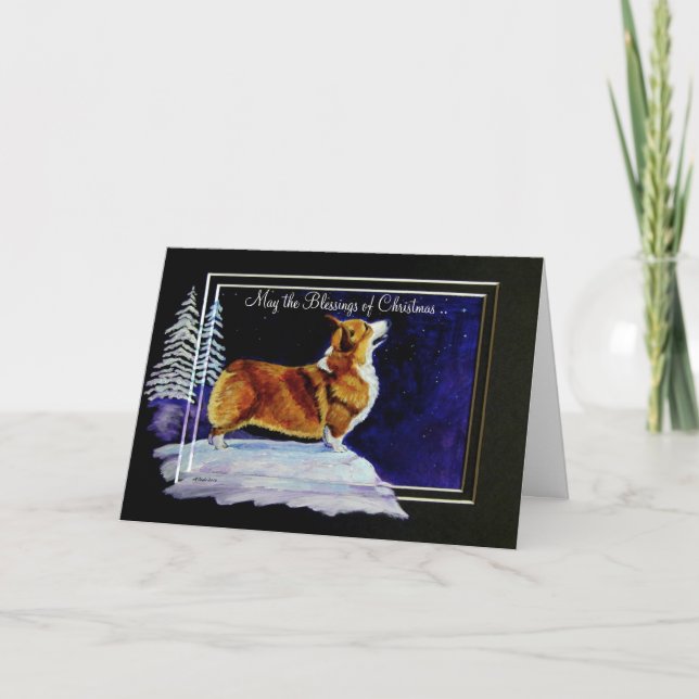 Cartão de Natal do Corgi de Galês do Pembroke (Frente)