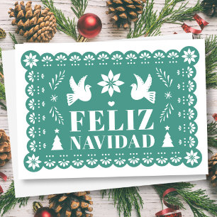 Cartão de Natal do Estilo Feliz Navidad Papel Pica