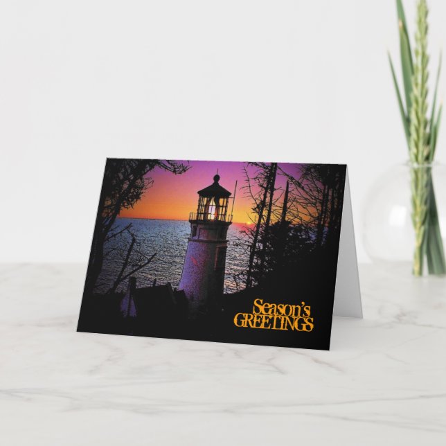 Cartão de Natal do farol (Frente)