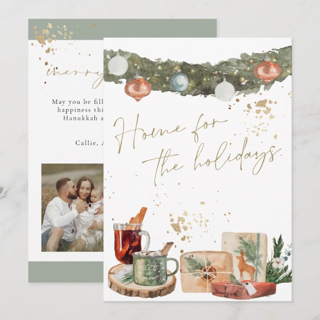 Cartão de Natal do Feriado Quente de Aquecimento d (Frente/Verso)