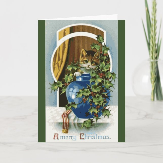 Cartão de Natal do gatinho (Frente)