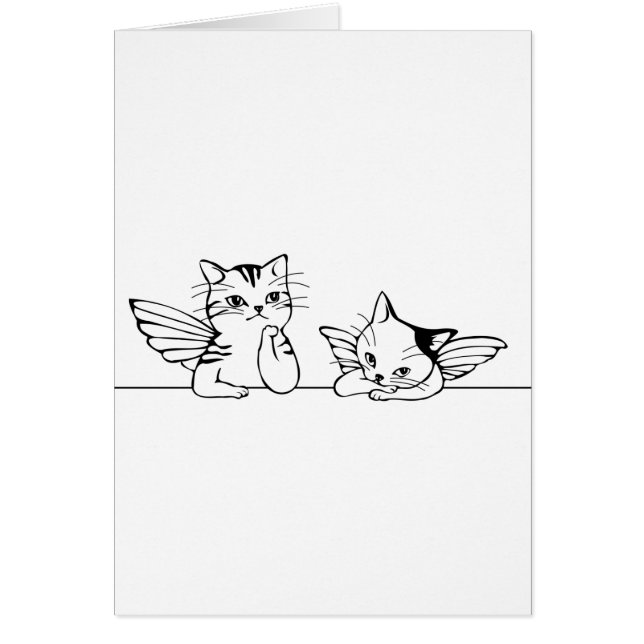 Cartão de Natal do gatinho do anjo (Frente)