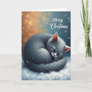Cartão de Natal do Gato Aconchegante