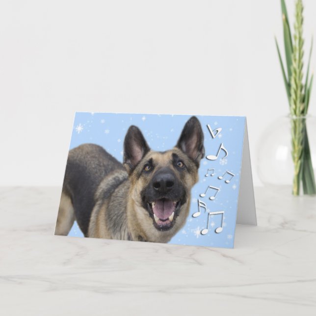 Cartão de Natal do german shepherd (Frente)