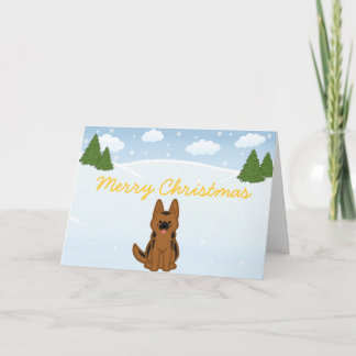 Cartão de Natal do german shepherd - Personalizáve