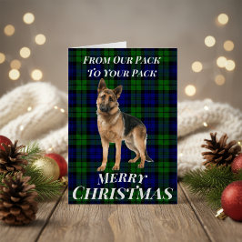 Cartão de Natal do german shepherd Tartan