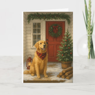 Cartão de Natal do Golden Retriever