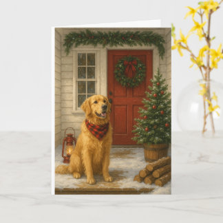 Cartão de Natal do Golden Retriever