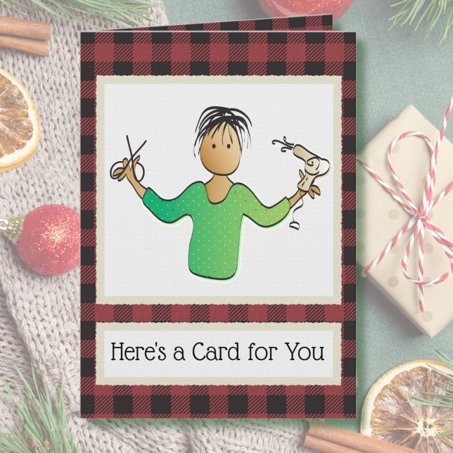 Cartão de Natal do Hair Dresser do Cliente (Criador carregado)