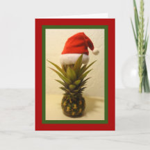 Cartão de Natal do Havaí Pineapple Santa Hat