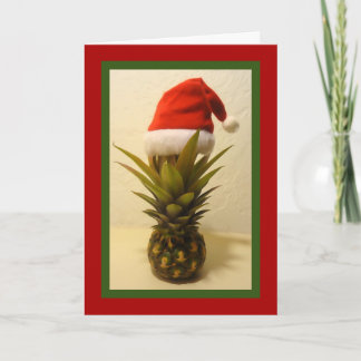 Cartão de Natal do Havaí Pineapple Santa Hat