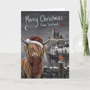 Cartão de Natal do Highland Cow da Escócia