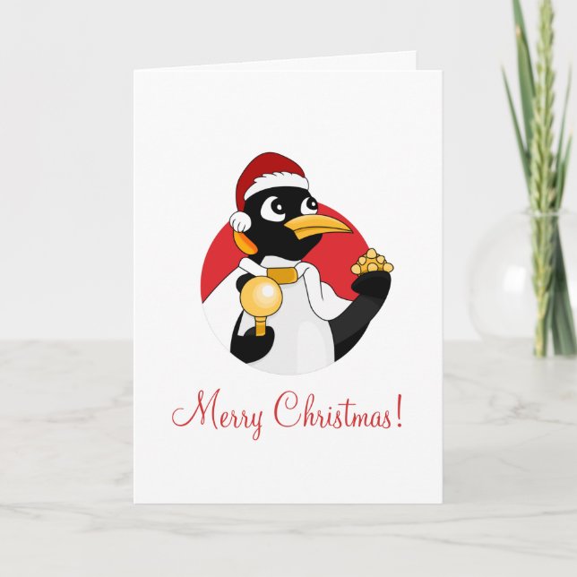 Cartão de Natal do Imperador Pinguim (Frente)