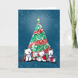 Cartão de Natal do KiniArt Westie Terriers