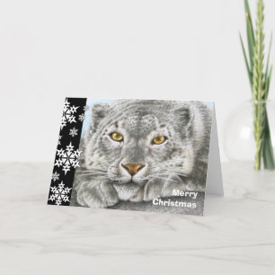 Cartão de Natal do Leopardo da Neve