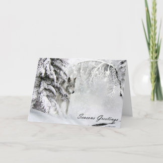 cartão de natal do lobo