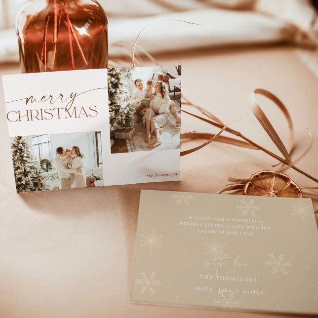 Cartão de Natal do Modern Boho | Feriado Terracott (Criador carregado)