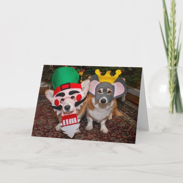 Cartão de Natal do Nutcracker Corgi (Frente)