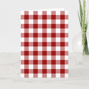 Cartão de Natal do Padrão de Gingham Vermelho e Br