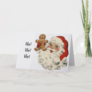 Cartão de Natal do Papai Noel com Homem de Biscoit