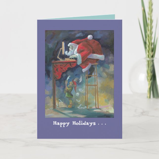 Cartão de Natal do papai noel do computador (Frente)