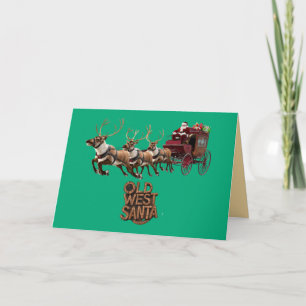 Cartão de Natal do Papai Noel do Velho Oeste Diver