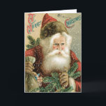 Cartão de Natal do papai noel do vintage<br><div class="desc">Verso interno: Um desejo simples,  cumprimento de A verdadeiro,  eu espero que papai noel bom a você!</div>