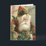Cartão de Natal do papai noel do vintage<br><div class="desc">Verso interno: Um desejo simples,  cumprimento de A verdadeiro,  eu espero que papai noel bom a você!</div>