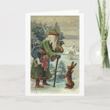 Cartão de Natal do Papai Noel Perguntando o Caminh