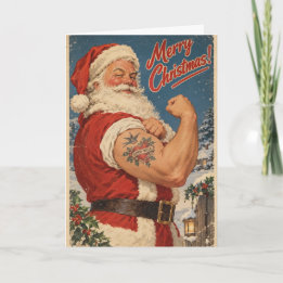 Cartão de Natal do Papai Noel Sarado | Divertido V