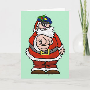 Cartão de Natal do Policial Papai Noel
