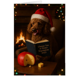 Cartão de Natal do Poodle 'Imposto sobre Queijo'