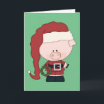 Cartão de Natal do porco do papai noel<br><div class="desc">Envie seus desejos do feriado com nossos cartões adoráveis do porco de Papai Noel!  Feliz Natal e oink oink!</div>