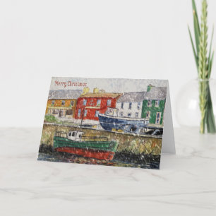 Cartão de Natal do Porto de inverno