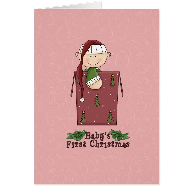 Cartão de Natal do Primeiro Ano da Bebê (Frente)