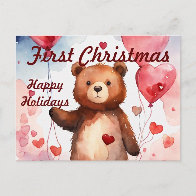 Cartão de Natal do Primeiro Ano do Bebê Moderno (Frente)