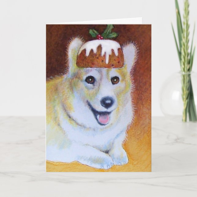 Cartão de Natal do pudim de ameixa do Fruitcake (Frente)