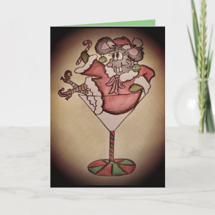 Cartão de Natal do Rato de Cocktail Engraçado