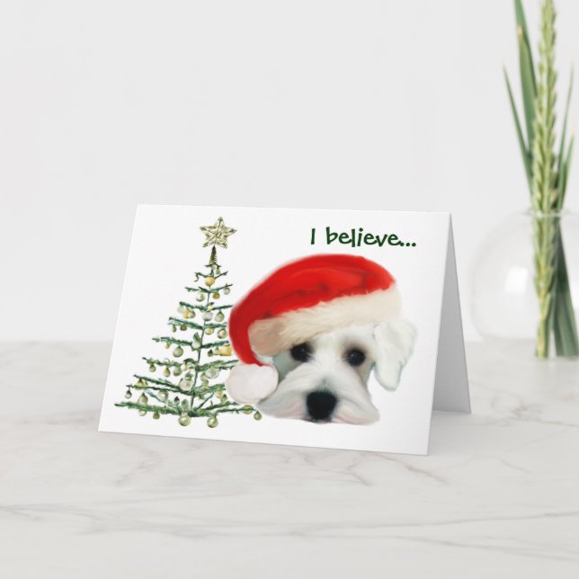 Cartão de Natal do Schnauzer (Frente)